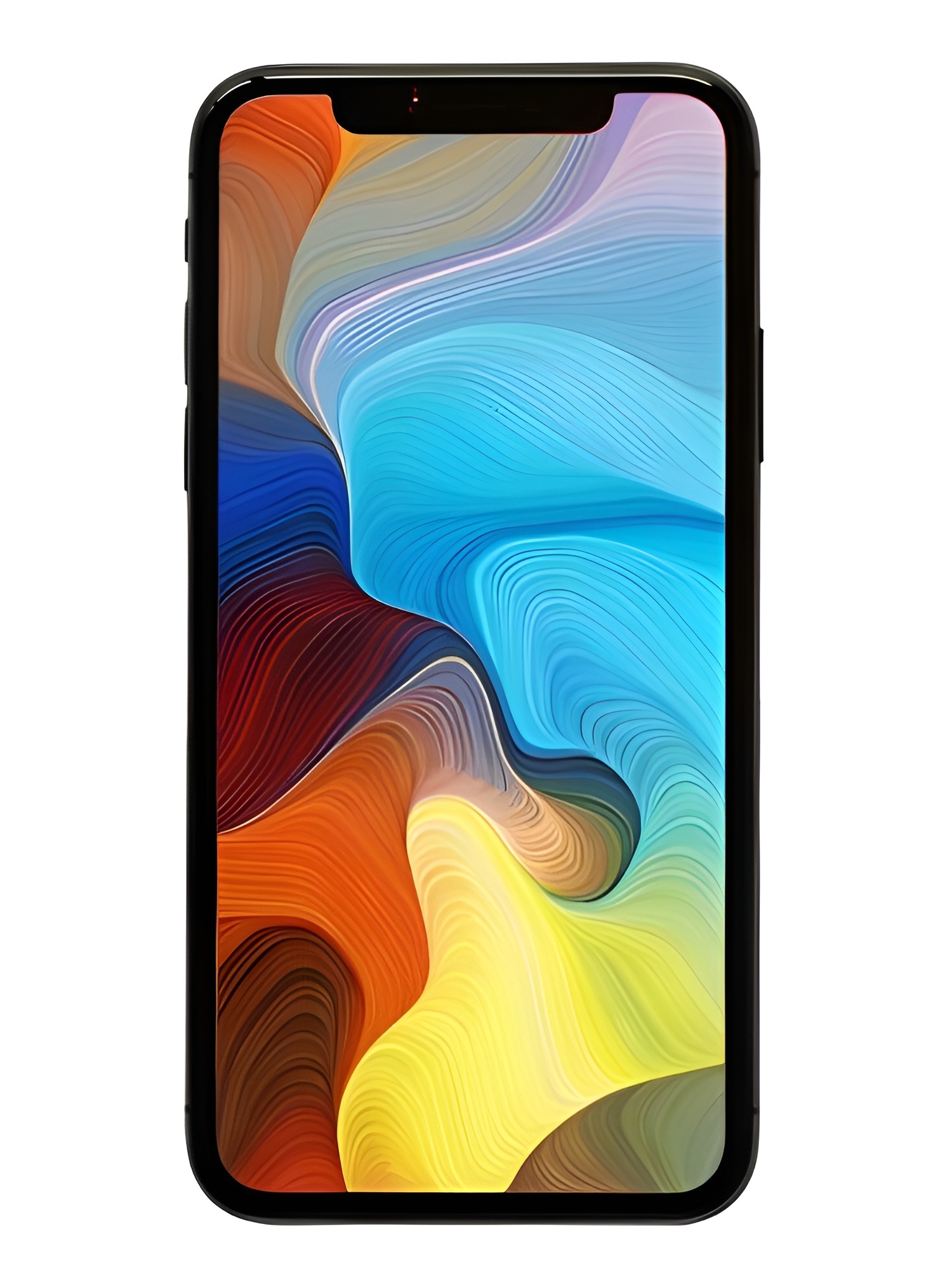 Smartphone with abstract colorful waves.